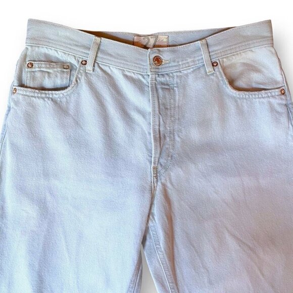 Free People Womens Maggie Jeans Sz 27 Paradise Blue Wash Straight Leg Distressed - Picture 6 of 10